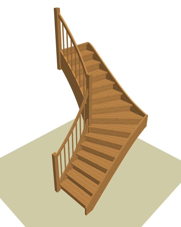 Vuren kwart trap (L-trap)