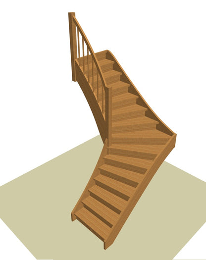 Vuren kwart trap (L-trap)