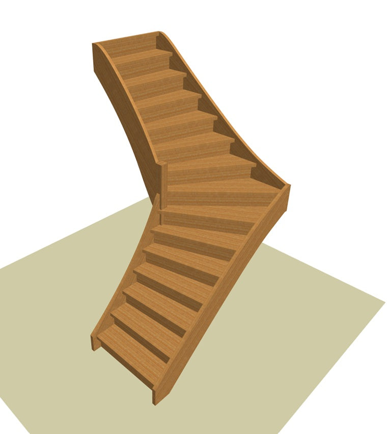 Vuren kwart trap (L-trap)