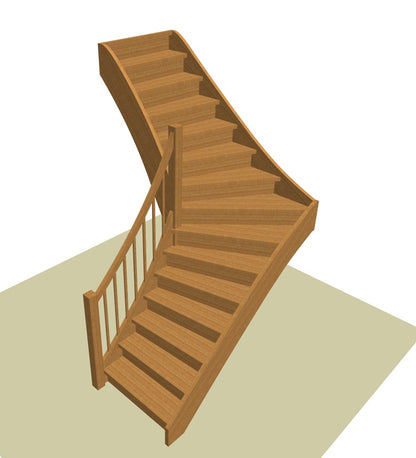 Vuren kwart trap (L-trap)