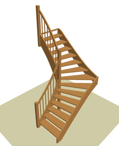 Vuren kwart trap (L-trap)