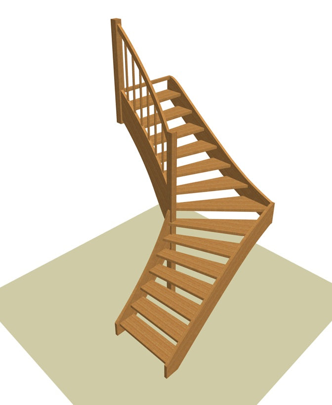 Vuren kwart trap (L-trap)