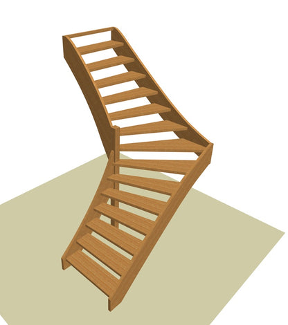 Vuren kwart trap (L-trap)