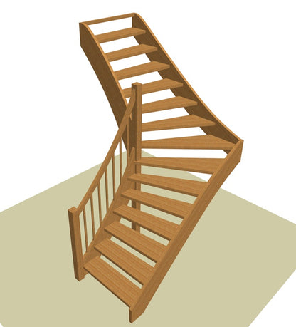 Vuren kwart trap (L-trap)