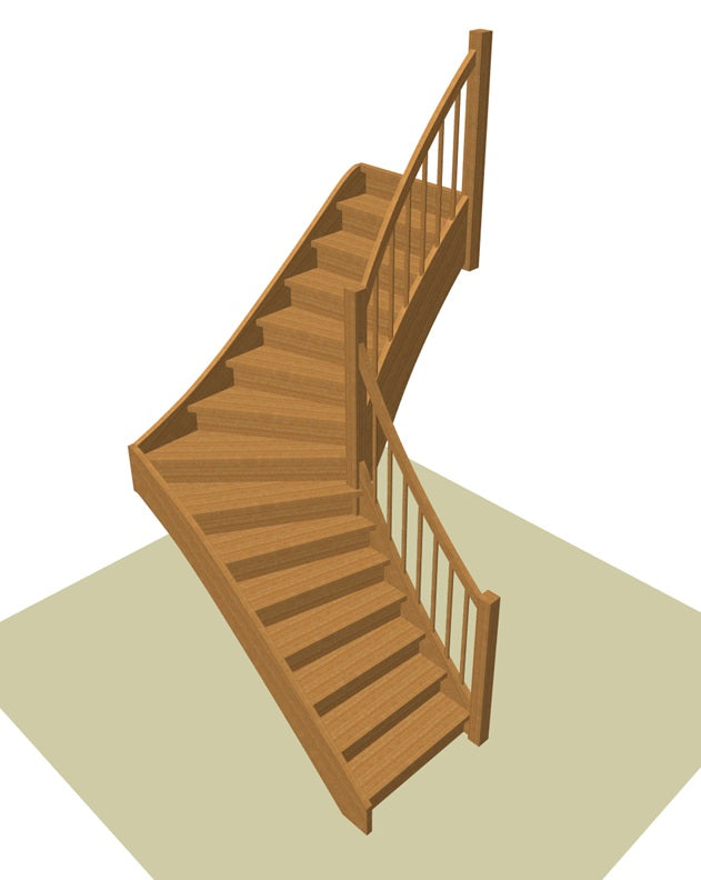 Vuren kwart trap (L-trap)