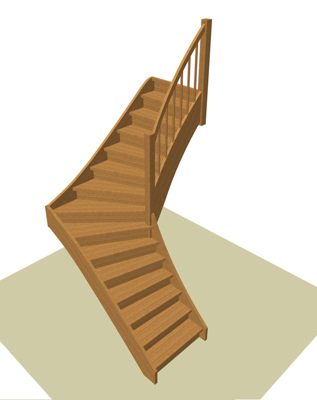 Vuren kwart trap (L-trap)