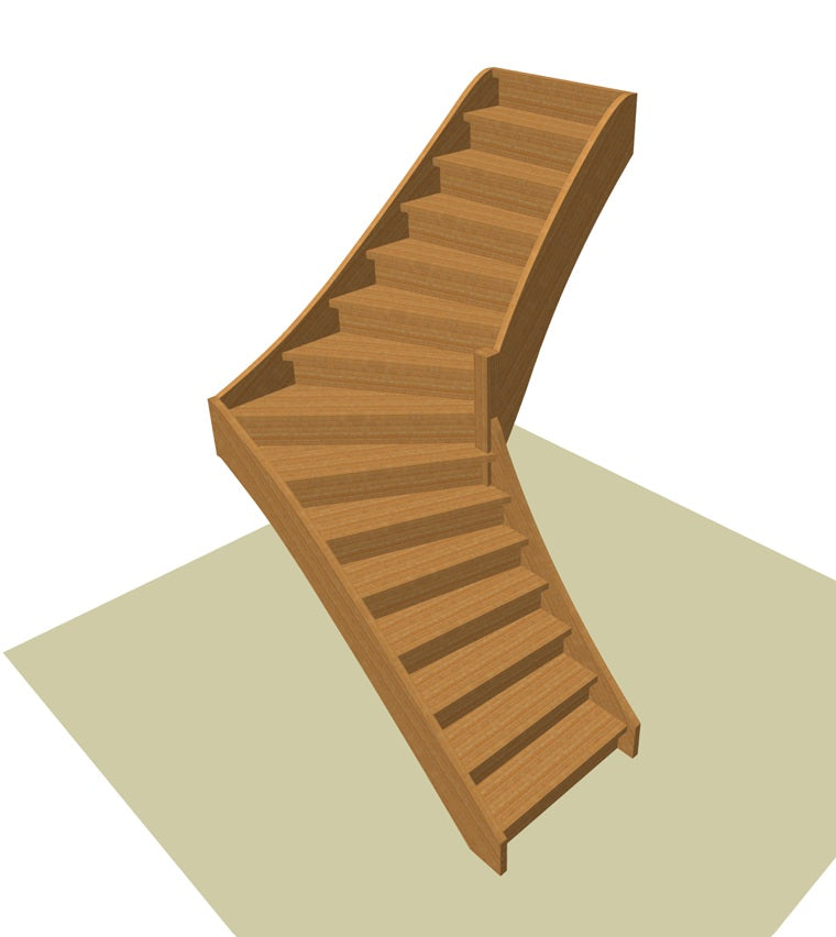 Vuren kwart trap (L-trap)