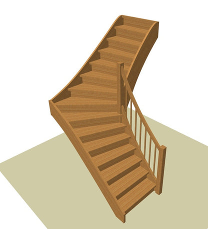 Vuren kwart trap (L-trap)