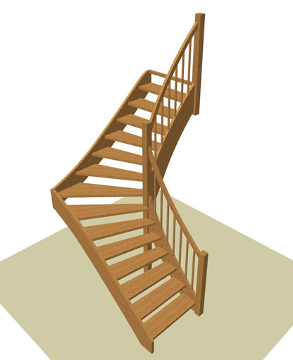 Vuren kwart trap (L-trap)