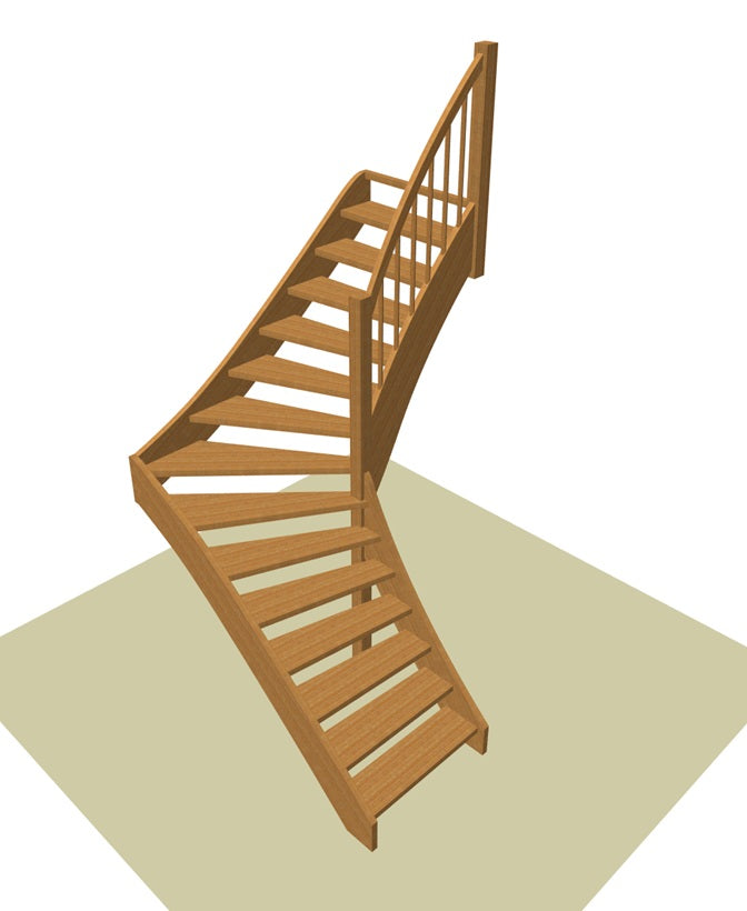 Vuren kwart trap (L-trap)