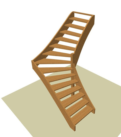 Vuren kwart trap (L-trap)