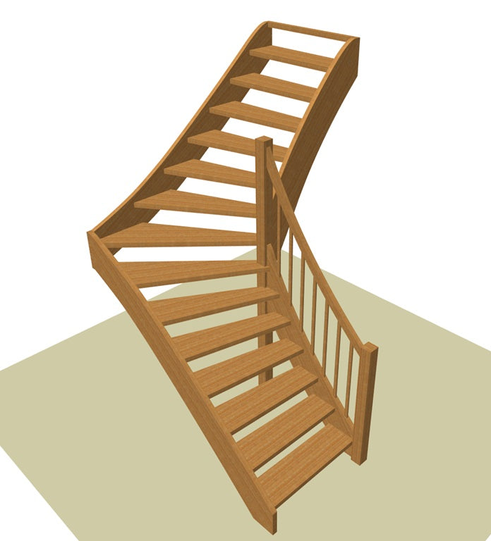 Vuren kwart trap (L-trap)